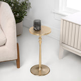 Orva 19.5" Art Deco Classic Pedestal Round Metal Drink Table and Decorative End Table