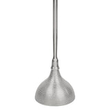 Sylva 23.75" Art Deco Contemporary Metal Pedestal Drink Table and Decorative End Table with White Marble Round Top and Hammered Base