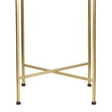 Verdae 26.25" Industrial Classic Metal Foldable Rectangular End Table and Side Table with Mirrored Removable Tray Top