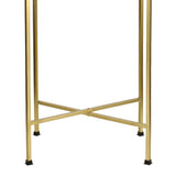 Verdae 26.25" Industrial Classic Metal Foldable Rectangular End Table and Side Table with Mirrored Removable Tray Top