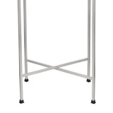 Verdae 26.25" Industrial Classic Metal Foldable Rectangular End Table and Side Table with Mirrored Removable Tray Top
