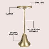 Miren 24" Art Deco Designer Pedestal Drink Table and Decorative End Table with Hammered Round Top and Bell Base