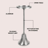 Miren 24" Art Deco Designer Pedestal Drink Table and Decorative End Table with Hammered Round Top and Bell Base