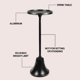 Miren 24" Art Deco Designer Pedestal Drink Table and Decorative End Table with Hammered Round Top and Bell Base