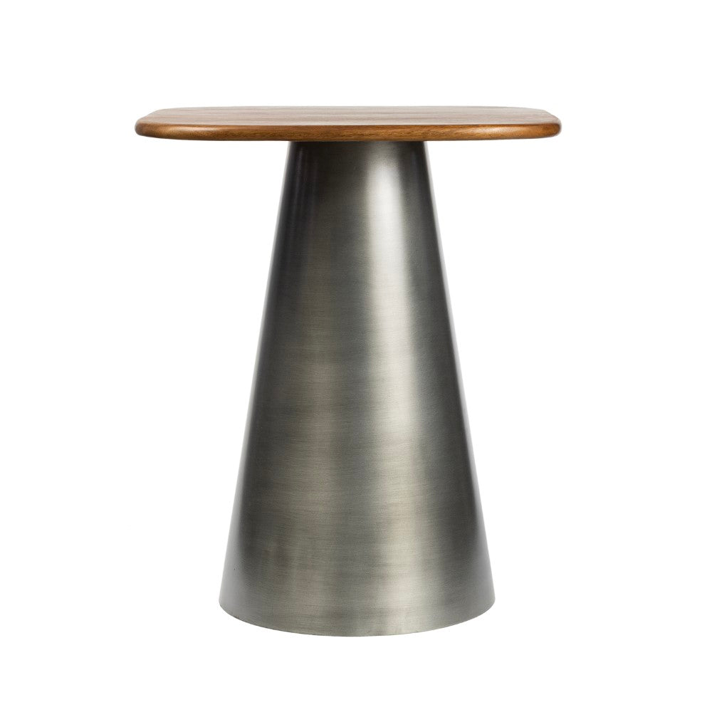Solmist 18" Modern Rustic Square Wood/Metal Accent Table