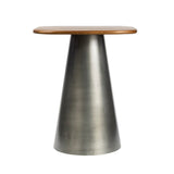 Solmist 18" Modern Rustic Square Wood/Metal Accent Table