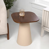 Solmist 18" Modern Rustic Square Wood/Metal Accent Table