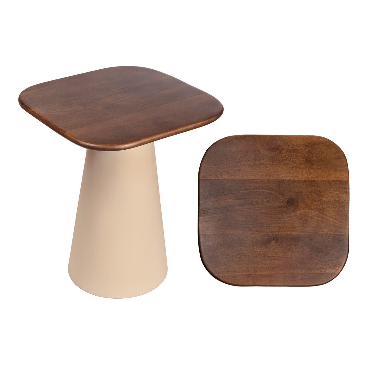 Solmist 18" Modern Rustic Square Wood/Metal Accent Table