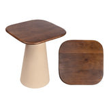 Solmist 18" Modern Rustic Square Wood/Metal Accent Table