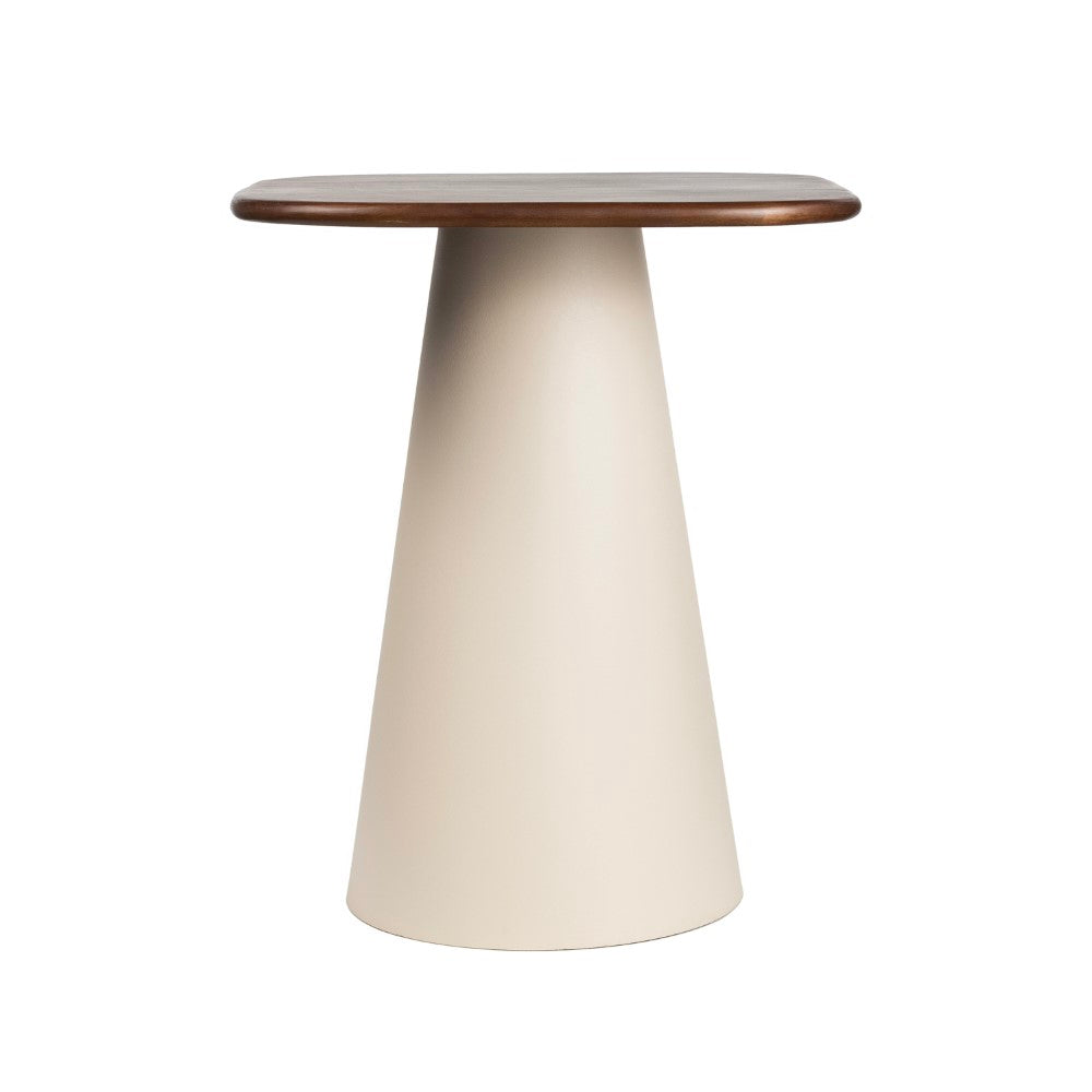 Solmist 18" Modern Rustic Square Wood/Metal Accent Table