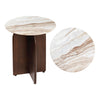White Marble/Walnut Wood