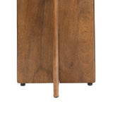 Cinderbrook 18" Rustic Minimalist Marble/Wood X-Base Accent Table
