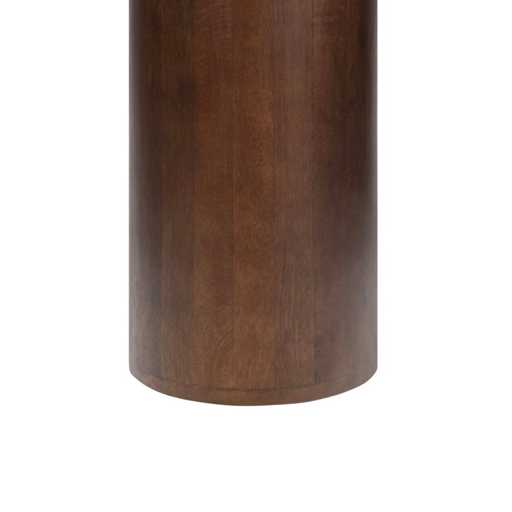 Mateo 18" Rustic Minimalist Square Marble/Wood Accent Table