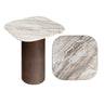 White Marble/Walnut Wood