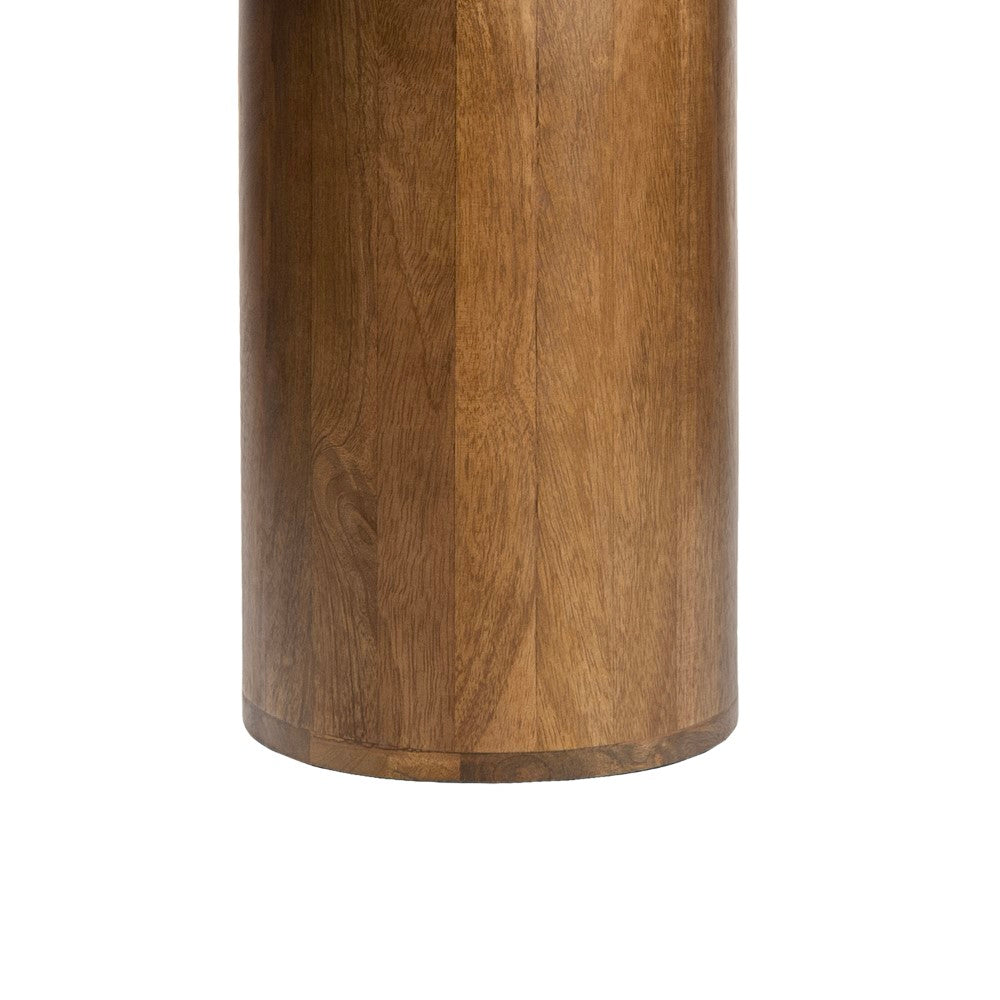 Mateo 18" Rustic Minimalist Square Marble/Wood Accent Table