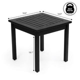 Velin 18.9" Modern Classic Square Slatted Solid Acacia Wood Indoor/Outdoor Adirondack Side Table