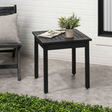 Velin 18.9" Modern Classic Square Slatted Solid Acacia Wood Indoor/Outdoor Adirondack Side Table