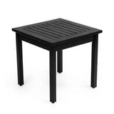 Velin 18.9" Modern Classic Square Slatted Solid Acacia Wood Indoor/Outdoor Adirondack Side Table