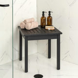 Velin 18.9" Modern Classic Square Slatted Solid Acacia Wood Indoor/Outdoor Adirondack Side Table