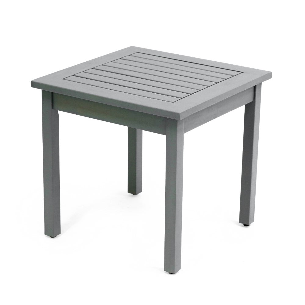 Velin 18.9" Modern Classic Square Slatted Solid Acacia Wood Indoor/Outdoor Adirondack Side Table