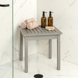 Velin 18.9" Modern Classic Square Slatted Solid Acacia Wood Indoor/Outdoor Adirondack Side Table