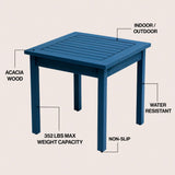 Velin 18.9" Modern Classic Square Slatted Solid Acacia Wood Indoor/Outdoor Adirondack Side Table
