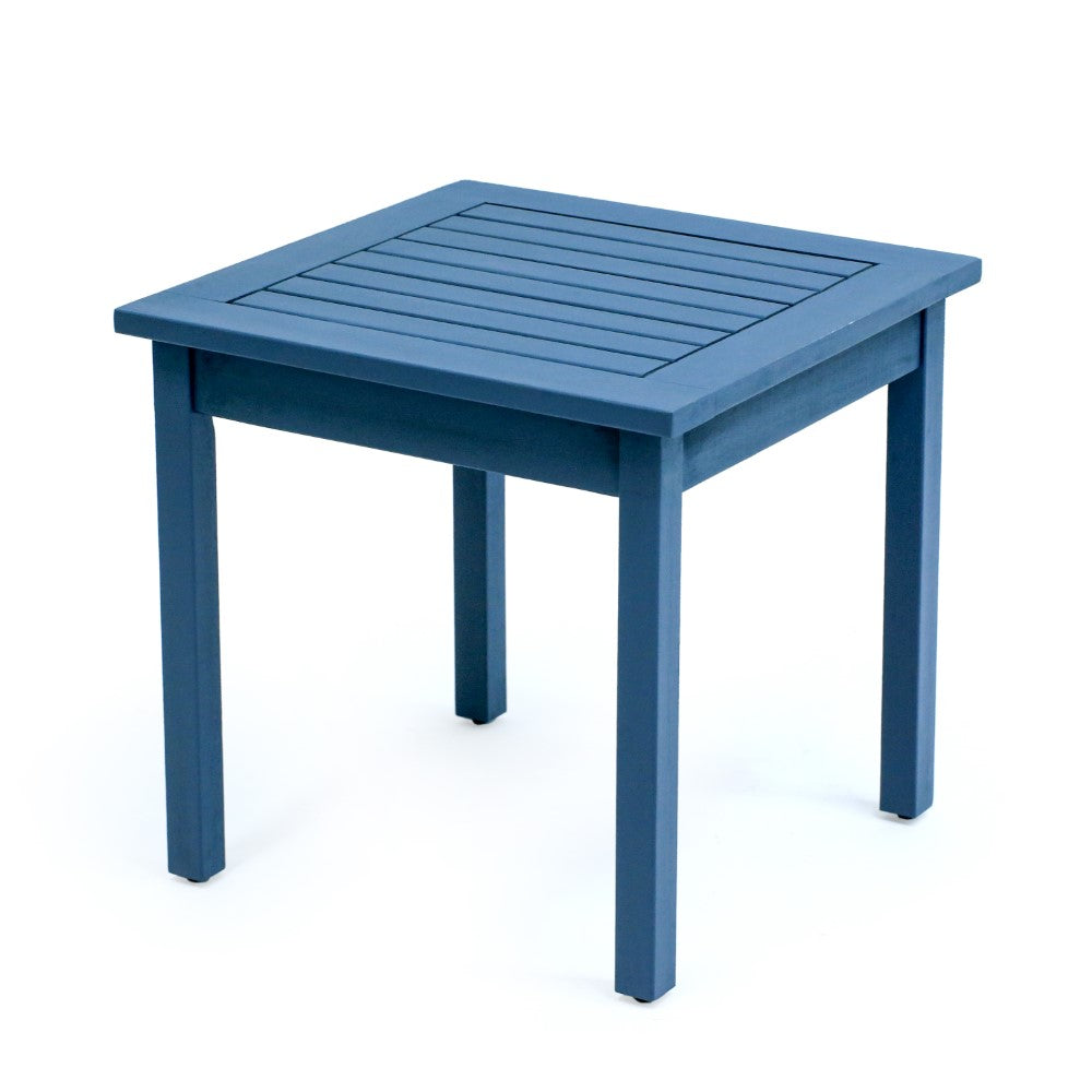 Velin 18.9" Modern Classic Square Slatted Solid Acacia Wood Indoor/Outdoor Adirondack Side Table