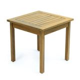 Velin 18.9" Modern Classic Square Slatted Solid Acacia Wood Indoor/Outdoor Adirondack Side Table