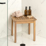 Velin 18.9" Modern Classic Square Slatted Solid Acacia Wood Indoor/Outdoor Adirondack Side Table