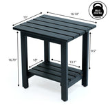 Lumara 16.1" Cottage Classic Slatted Solid Acacia Wood Indoor/Outdoor Shower Bench with Shelf
