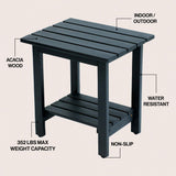 Lumara 16.1" Cottage Classic Slatted Solid Acacia Wood Indoor/Outdoor Shower Bench with Shelf