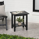 Lumara 16.1" Cottage Classic Slatted Solid Acacia Wood Indoor/Outdoor Shower Bench with Shelf