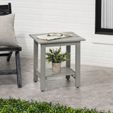 Lumara 16.1" Cottage Classic Slatted Solid Acacia Wood Indoor/Outdoor Shower Bench with Shelf