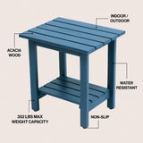 Lumara 16.1" Cottage Classic Slatted Solid Acacia Wood Indoor/Outdoor Shower Bench with Shelf