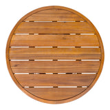 Elvanto 27.5" Modern Coastal Acacia Wood Indoor/Outdoor Pedestal Base Round Coffee Table