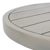 Elvanto 27.5" Modern Coastal Acacia Wood Indoor/Outdoor Pedestal Base Round Coffee Table