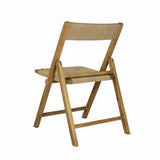 Rylee Coastal Modern Wood Woven Seagrass Folding Chair Set 2