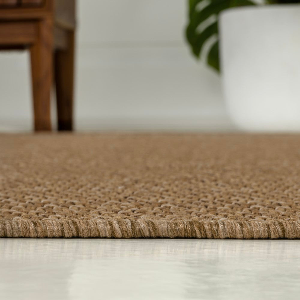 Birch Easy Jute Rustic Solid Color Area Rug