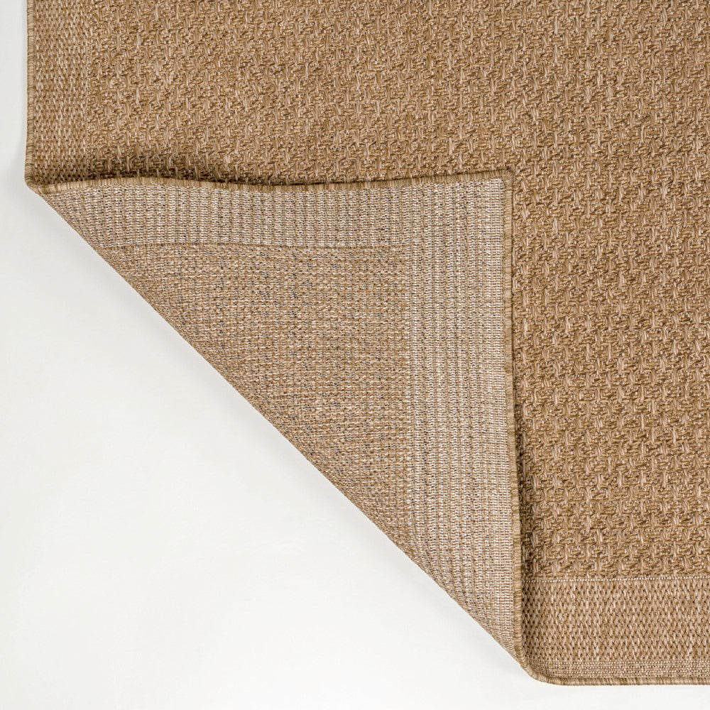 Calvero Boho Easy Jute Coastal Border Solid Color Area Rug
