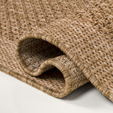 Calvero Boho Easy Jute Coastal Border Solid Color Area Rug