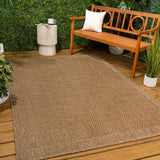 Calvero Boho Easy Jute Coastal Border Solid Color Area Rug