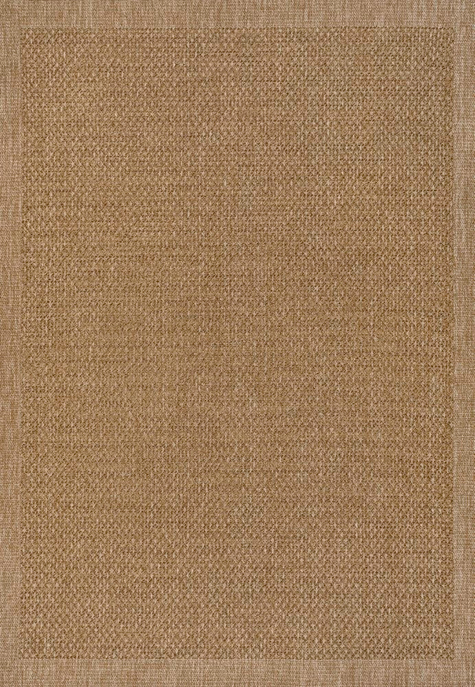 Calvero Boho Easy Jute Coastal Border Solid Color Area Rug