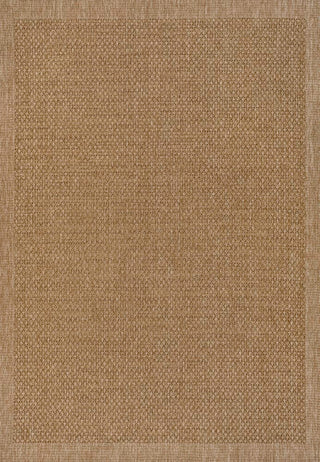 Calvero Boho Easy Jute Coastal Border Solid Color Area Rug