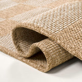 Fluvia Easy Jute Geometric Boho Checker Weave Area Rug