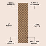 Fluvia Easy Jute Geometric Boho Checker Weave Area Rug