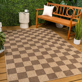 Fluvia Easy Jute Geometric Boho Checker Weave Area Rug
