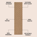 Fluvia Easy Jute Geometric Boho Checker Weave Area Rug