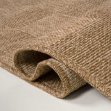 Fluvia Easy Jute Geometric Boho Checker Weave Area Rug