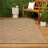 Fluvia Easy Jute Geometric Boho Checker Weave Area Rug
