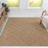 Fluvia Easy Jute Geometric Boho Checker Weave Area Rug